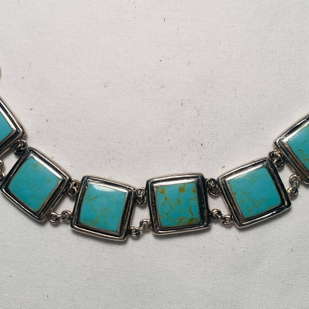 Turquoise & sterling Southwest bracelet from ParkCity. 7.5” Mother's Day gift! - Picture 3 of 8
